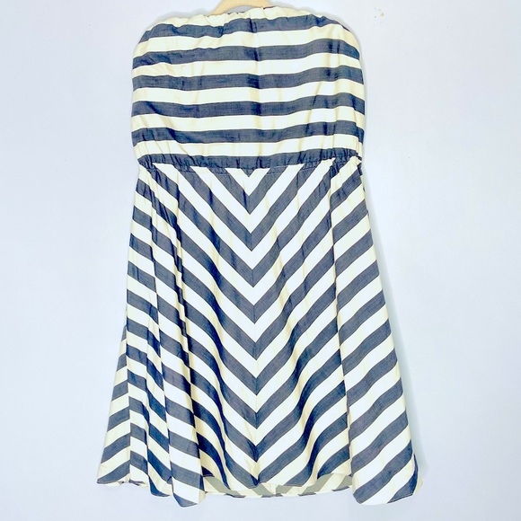 Eloquii Navy Chevron Stripe Strapless Dress 22W - Picture 10 of 10
